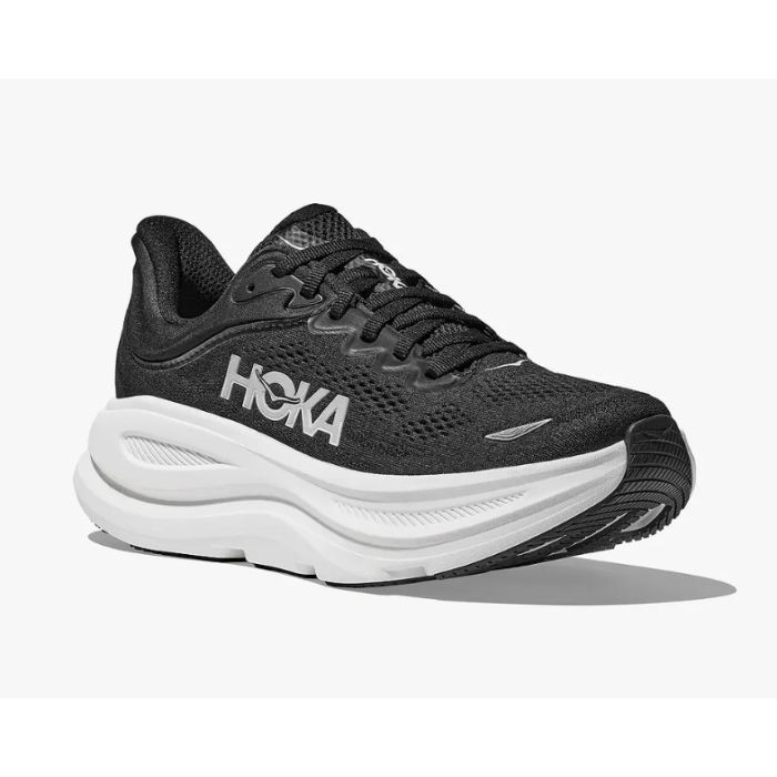 HOKA BONDI WIDE 9 - נעלי ספורט גברים בונדי 9 רחבות בצבע שחור/לבן