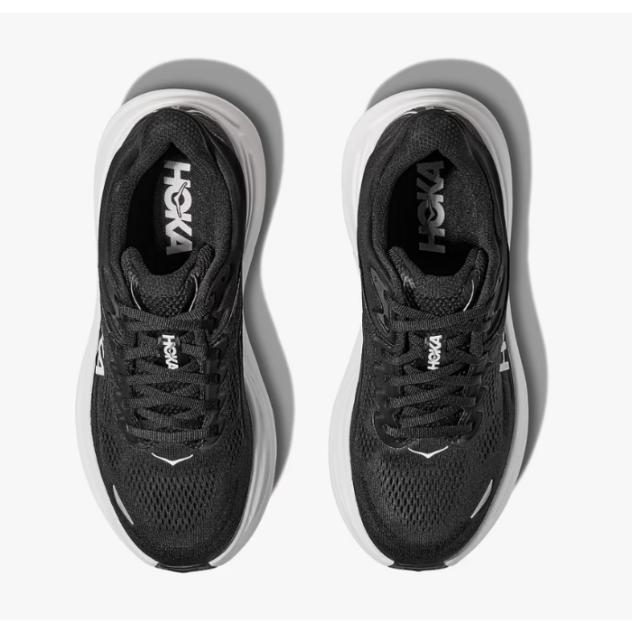 HOKA BONDI WIDE 9 - נעלי ספורט גברים בונדי 9 רחבות בצבע שחור/לבן