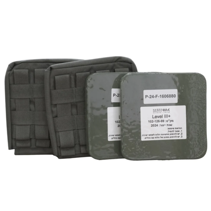 זוג פלטות צד רמת מיגון 3+ כולל 2 פאוצ'ים מרעום דולפין main product photo