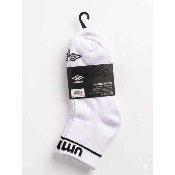 מארז 3 זוגות גרבי חצי לנשים UMBRO 36-41 – לבן