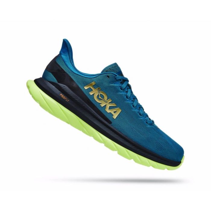 Hoka Mach 4 - נעלי ספורט גברים הוקה מאכ 4 בצבע כחול קורל/שחור/ירוק HOK152M-BCBLC