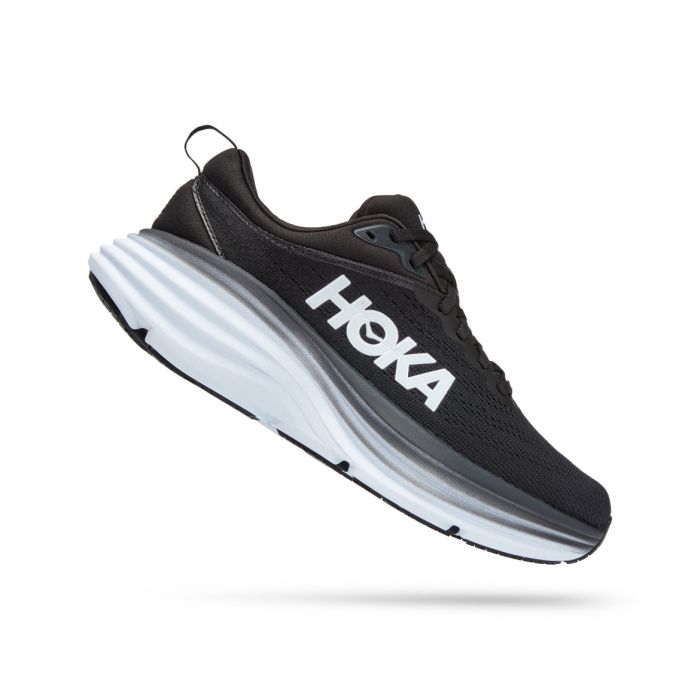 HOKA Bondi 8 Wide - נעלי ספורט גברים הוקה בונדי 8 רחבות בצבע שחור/לבן