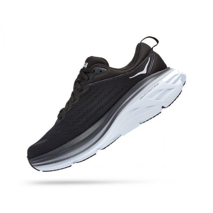 HOKA Bondi 8 Wide - נעלי ספורט גברים הוקה בונדי 8 רחבות בצבע שחור/לבן
