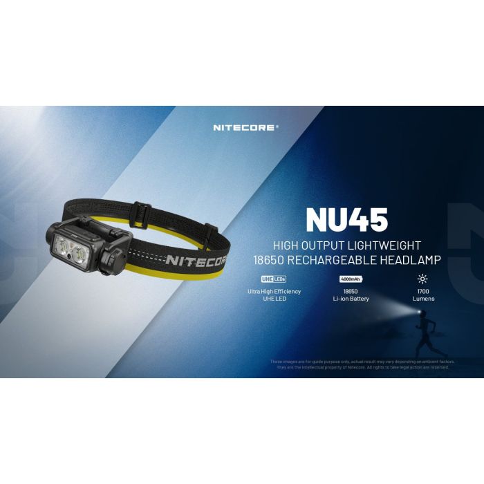 פנס ראש Nitecore נטען 1700 לומן NU45