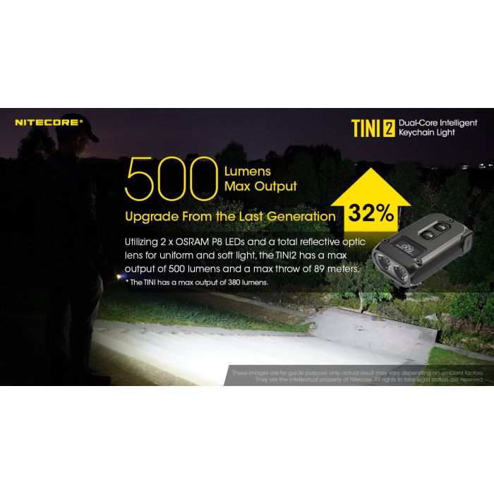 פנס כיס נטען 500 לומן TINI2 Nitecore