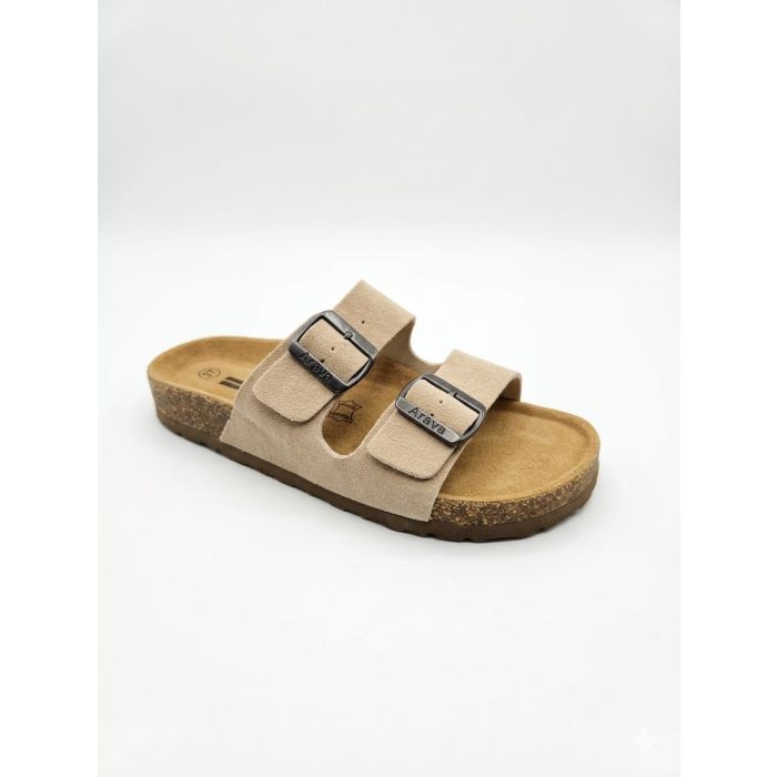 כפכפי עור לנשים בצבע בז' דגם תמנע מבית ערבה