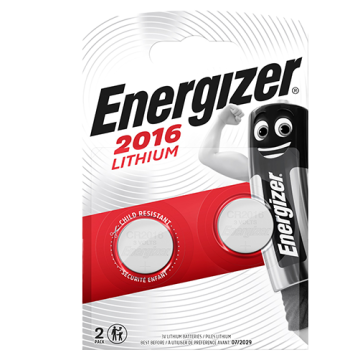 זוג סוללות ליתיום Energizer 3V CR2016