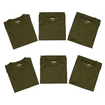 6 חולצות דריפיט קצרות בצבע זית  - X-DREAM