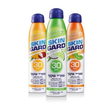 ספריי הגנה שקוף עם מקדם הגנה SPF30 ובניחוחות טרופיים...