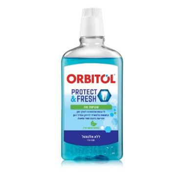 מי פה Protect & Fresh בטעם מנטה עדין ללא אלכוהול 500 מ"ל Orbitol