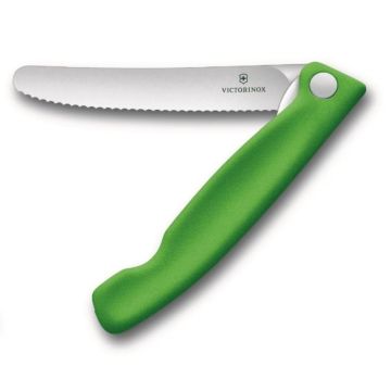 סכין ירקות מתקפלת להב משונן – ירוק Victorinox