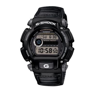 שעון יד דיגיטלי לגברים עם רצועת בד Casio G-shock DW-9052V-1CR - צבע שחור