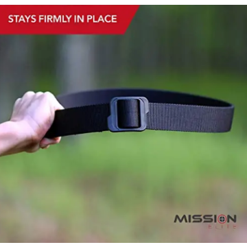 חגורה טקטית 3.8 ס"מ מניילון דו-שכבתי MISSION ELITE צבע שחור
