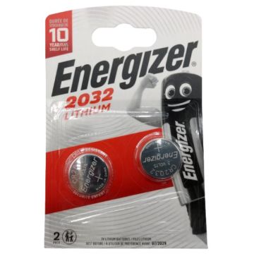 זוג סוללות Energizer Lithium Cell 3V CR2032