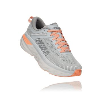 Hoka Bondi 7 - נעלי ספורט נשים הוקה בונדי 7 בצבע אפור/כתום בהיר