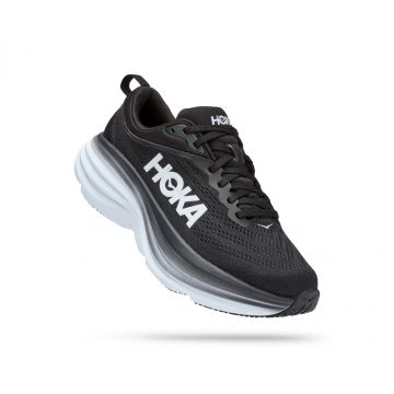 HOKA Bondi 8 Wide - נעלי ספורט גברים הוקה בונדי 8 רחבות בצבע שחור/לבן