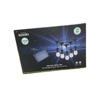 גרילנדה 10 מטר 12 נורות LED סולריות